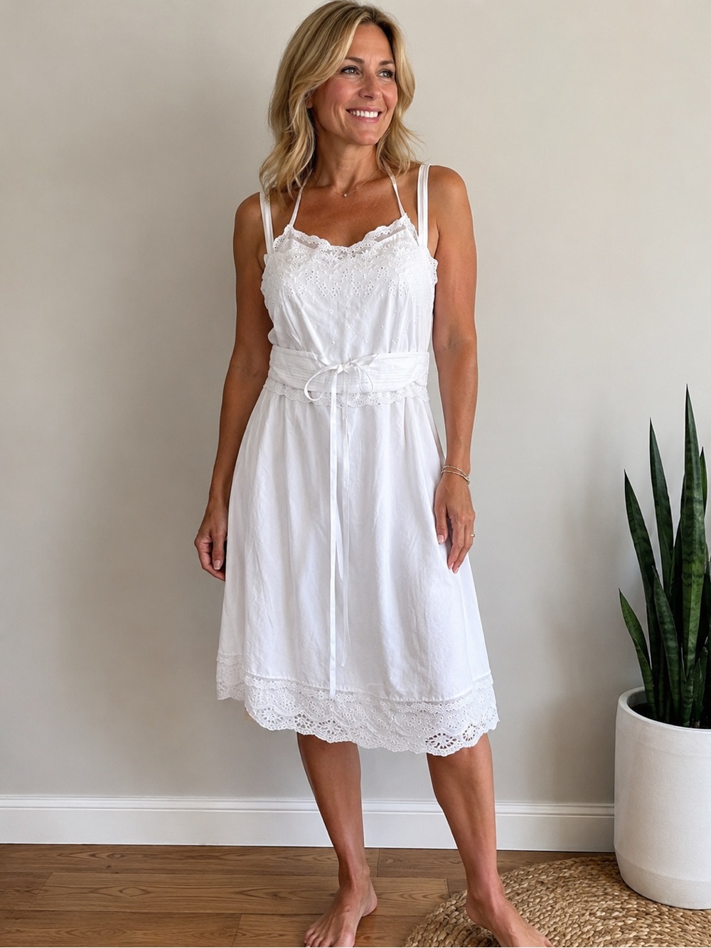 WOLFORD white cotton blend nightgown sz 6